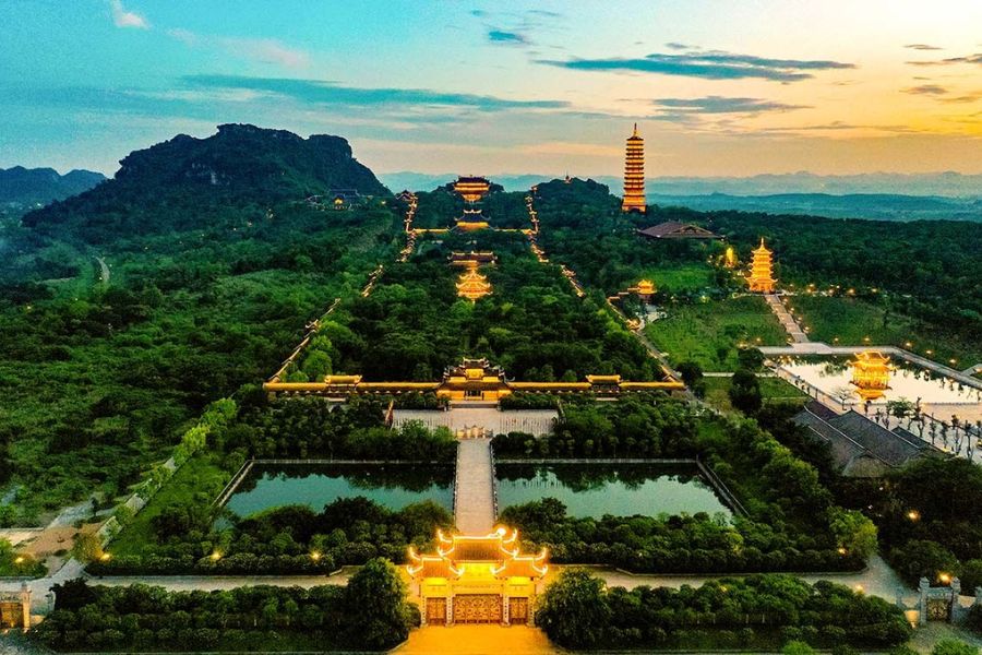 Bai Dinh Pagoda, located within the Trang An Scenic Landscape Complex in Ninh Binh