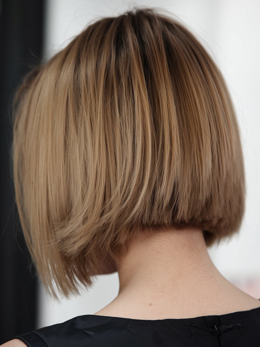 42. Wispy Stacked Bob for Straight Hair