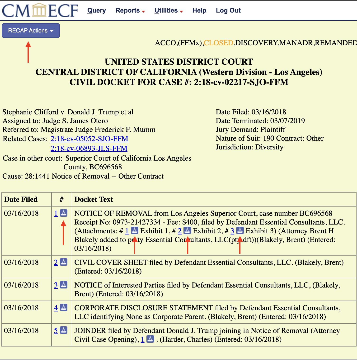Screenshot of court docket used by Gen Z creators