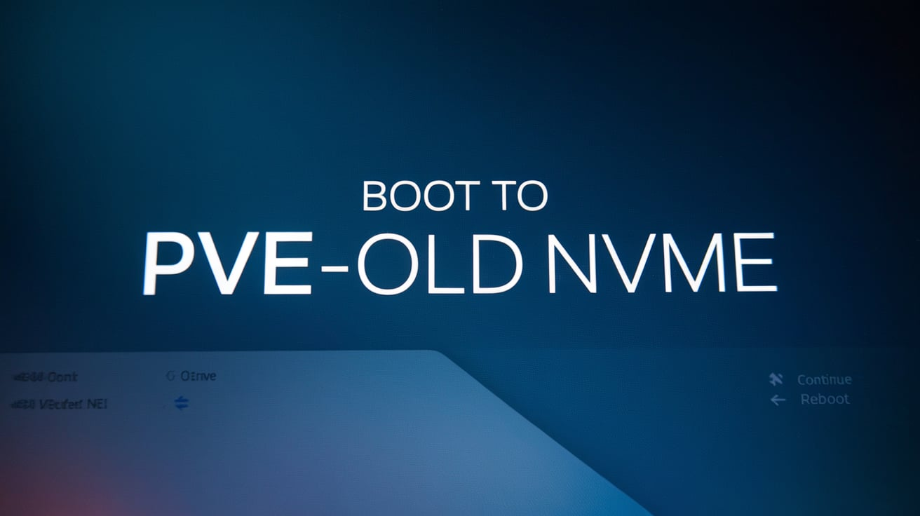 Boot to PVE-old NVMe