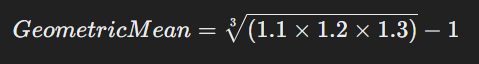 Calculating the geometric mean.