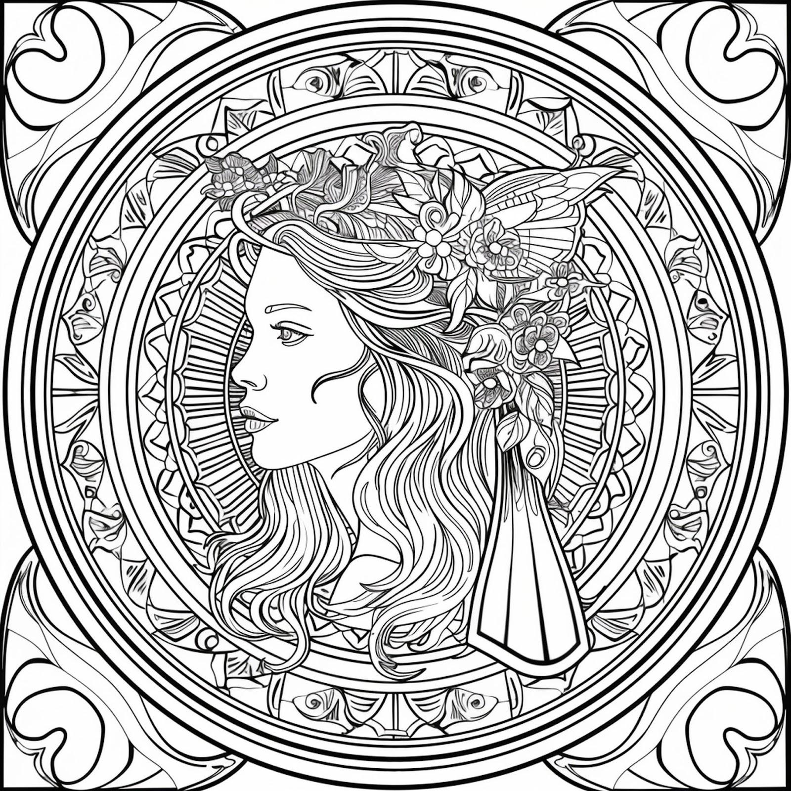 Virgo Mandala Coloring Page