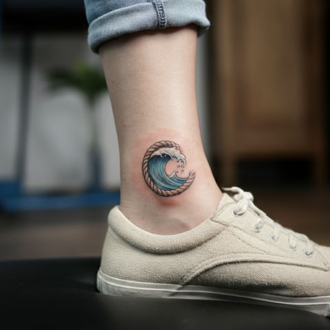Rope and Wave Tattoo