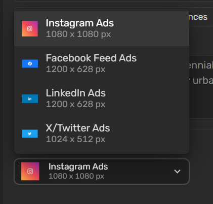 select size and format for ai ads