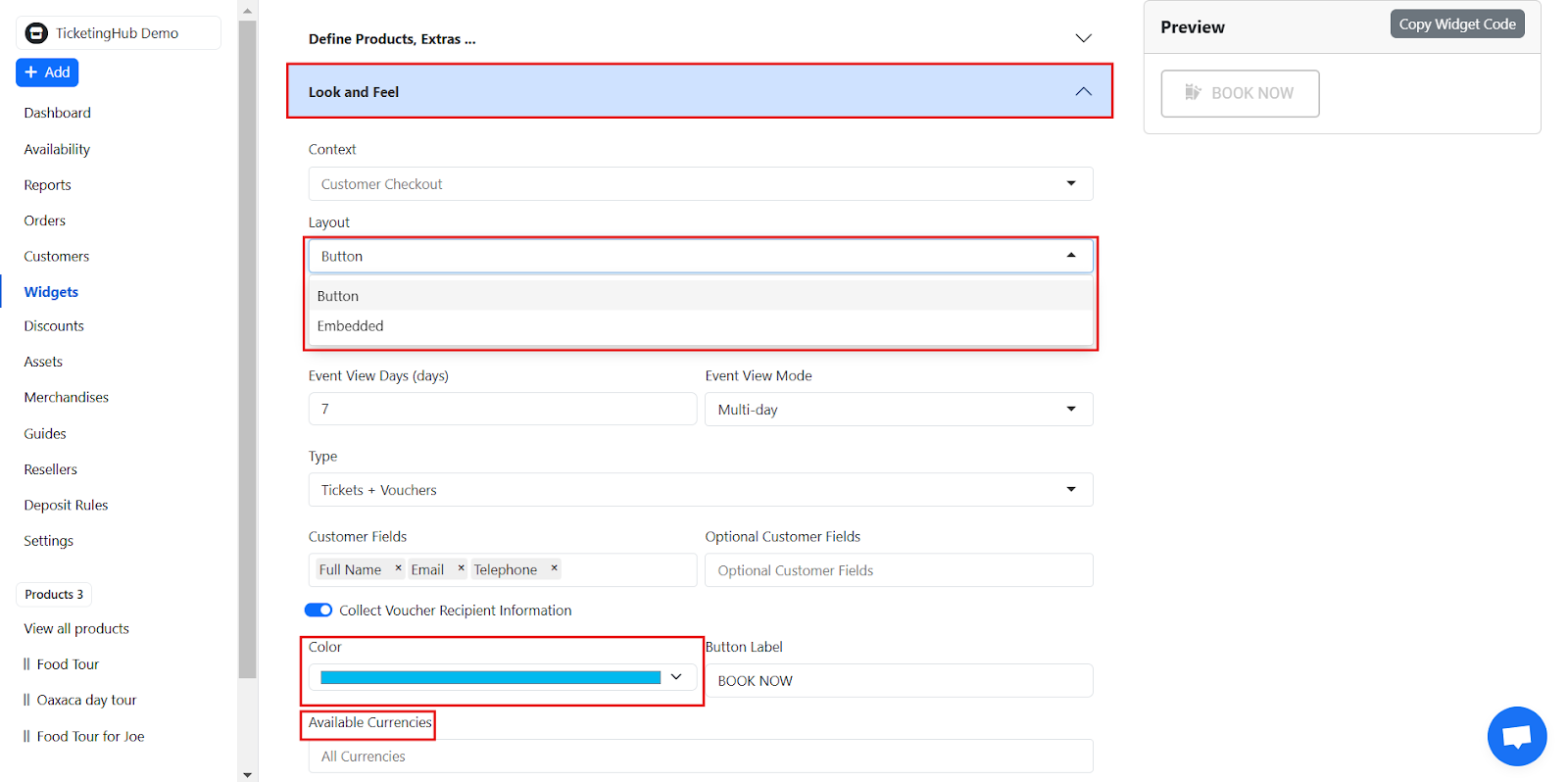 Customize the Widget based on your branding.