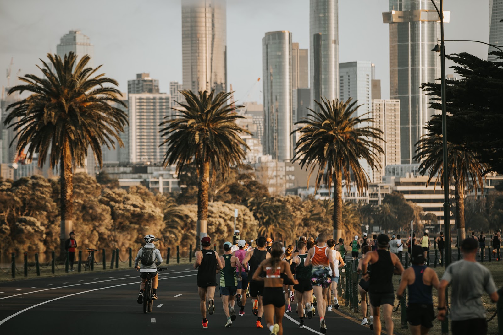 Runners race the Melbourne Marathon.