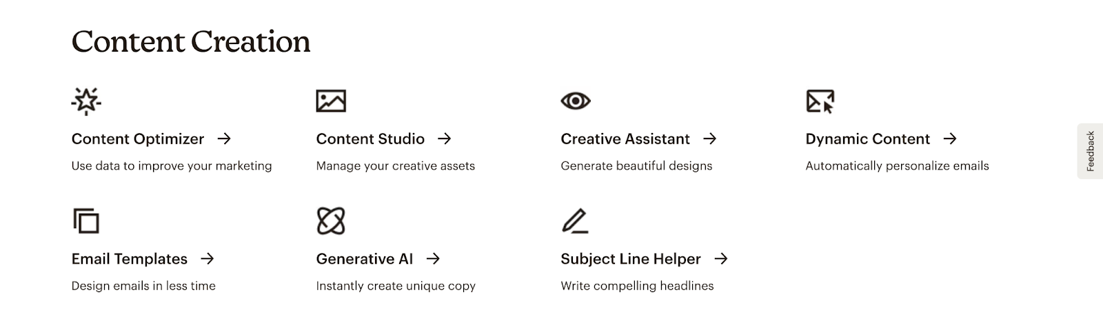 Mailchimp-AI Content Generator feature section