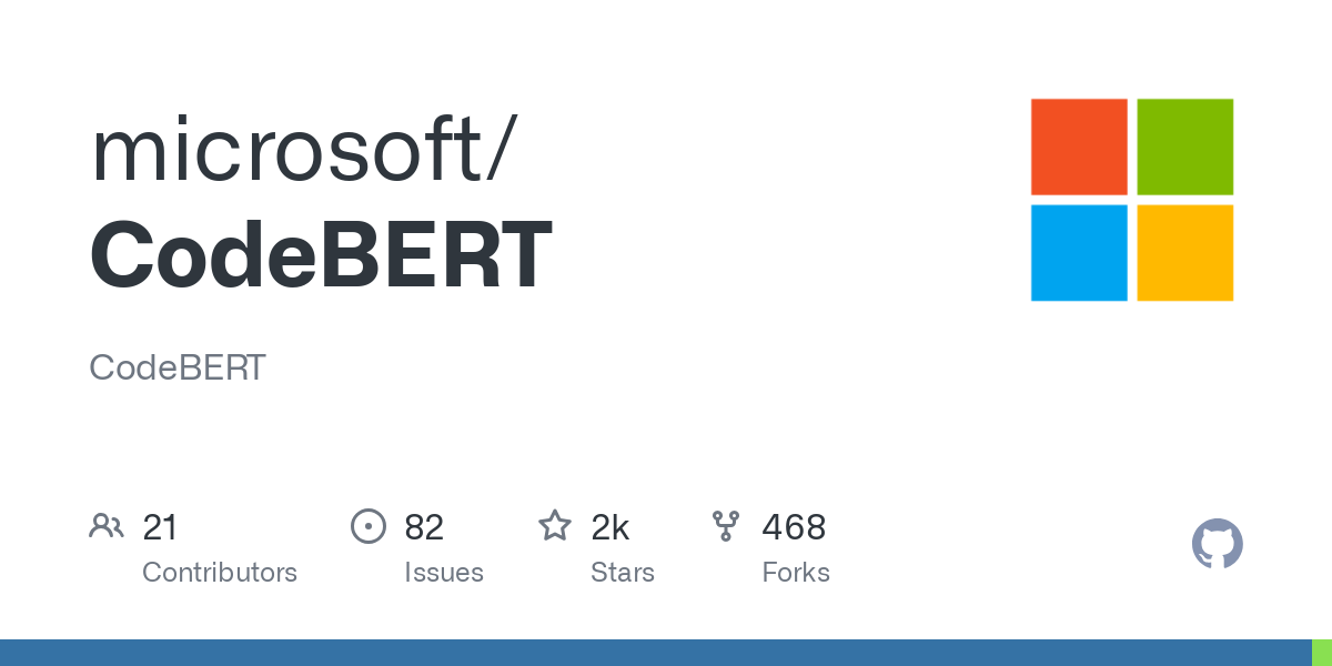 CodeBERT - Screenshot taken from the CodeBERT repository on GitHub