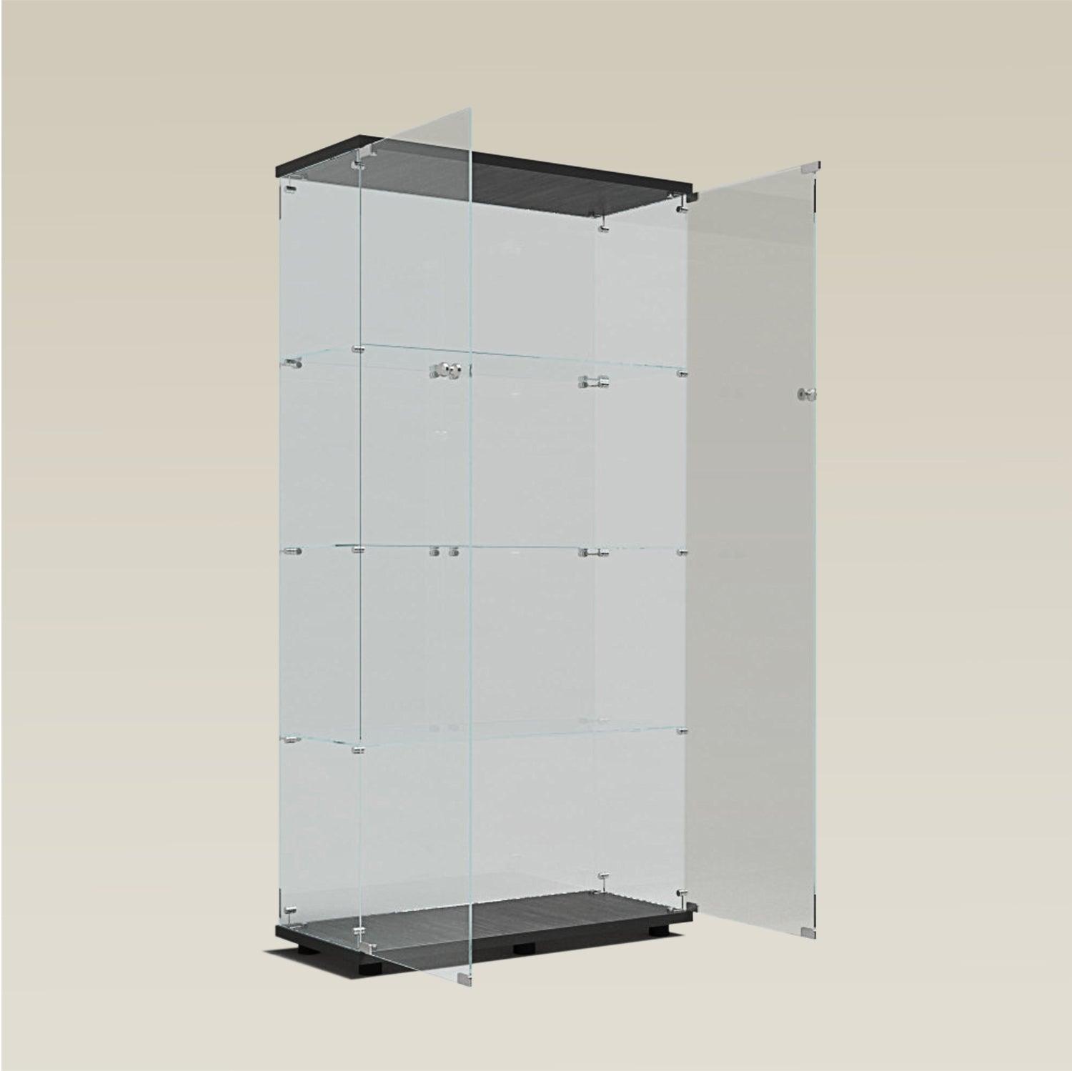 A glass cabinet with a door open

AI-generated content may be incorrect.