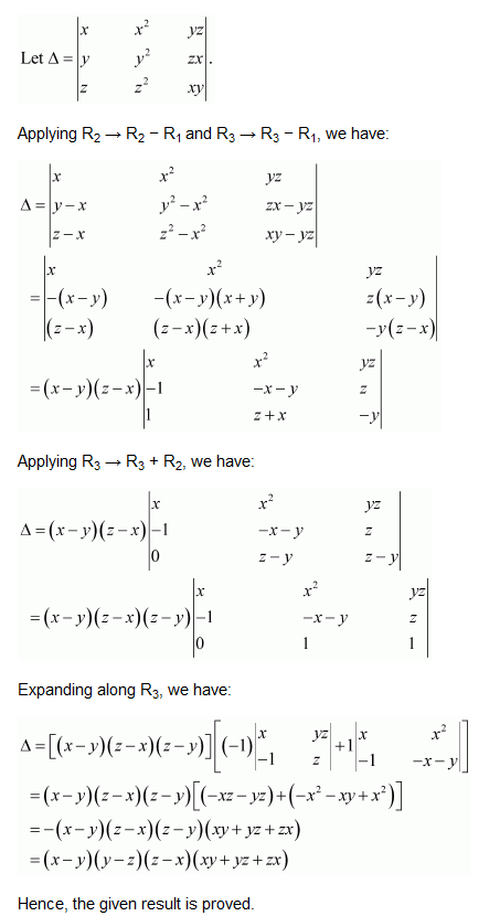 NCERT Solutions class 12 Maths Determinants