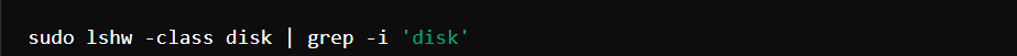 filtering disk information with lshw