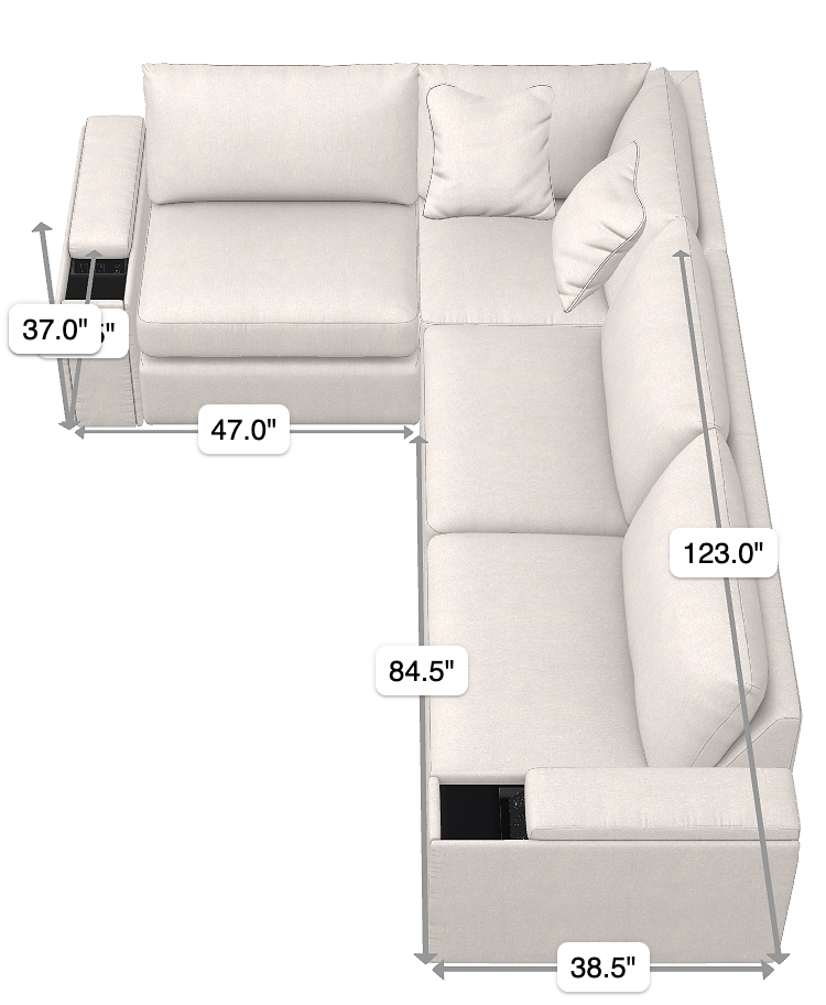 tahoe sectional dimensions