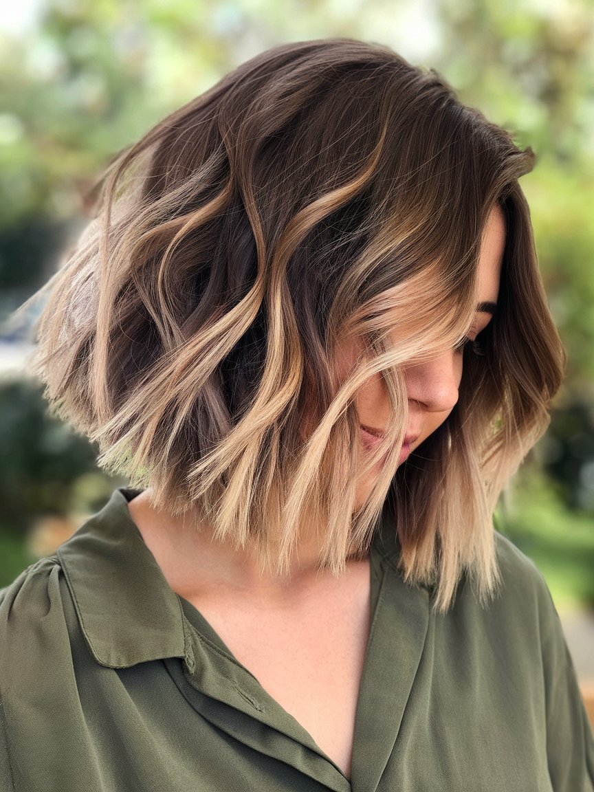 18. Choppy Bob with Balayage