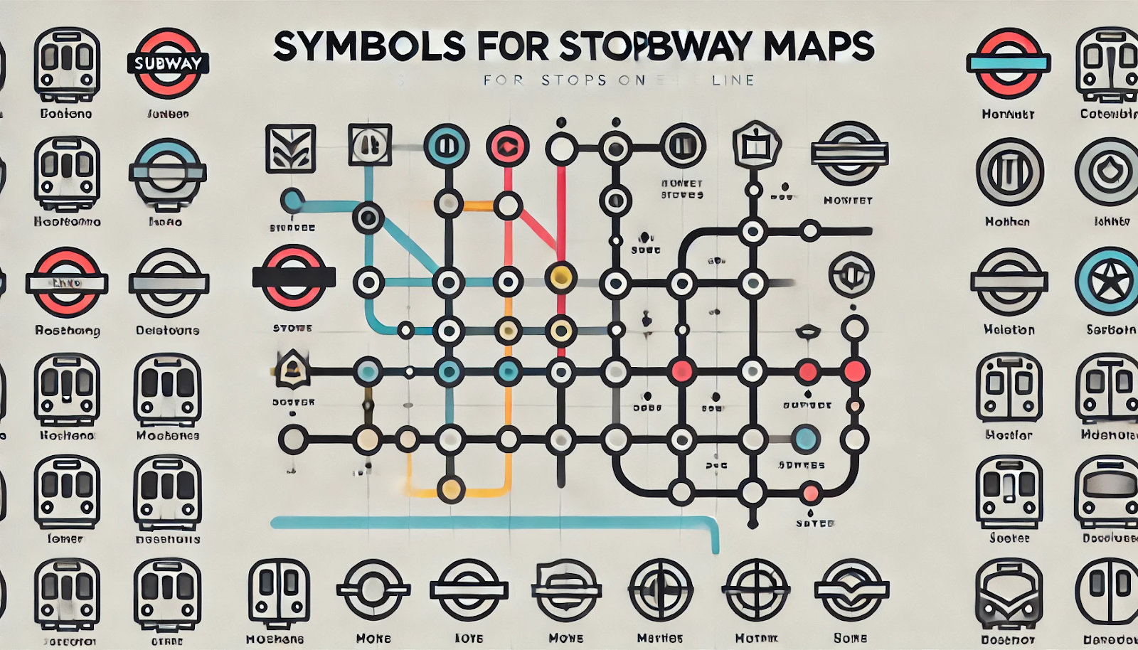 symbols for stops on subway maps