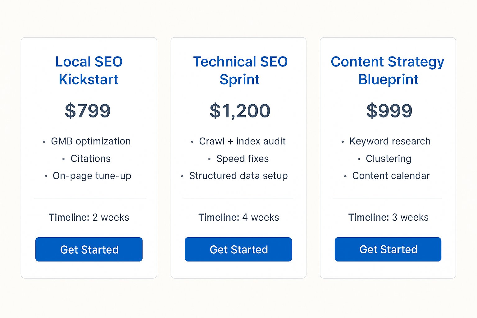 Example image for an SEO services pricing page