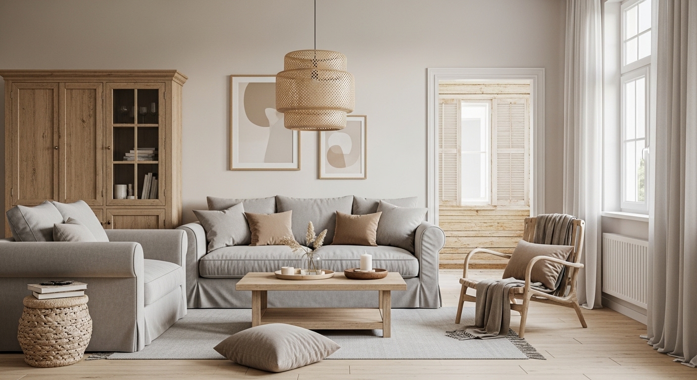 Neutral Color Palette of living room