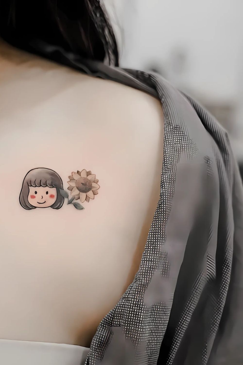 Anime Front Shoulder Tattoo