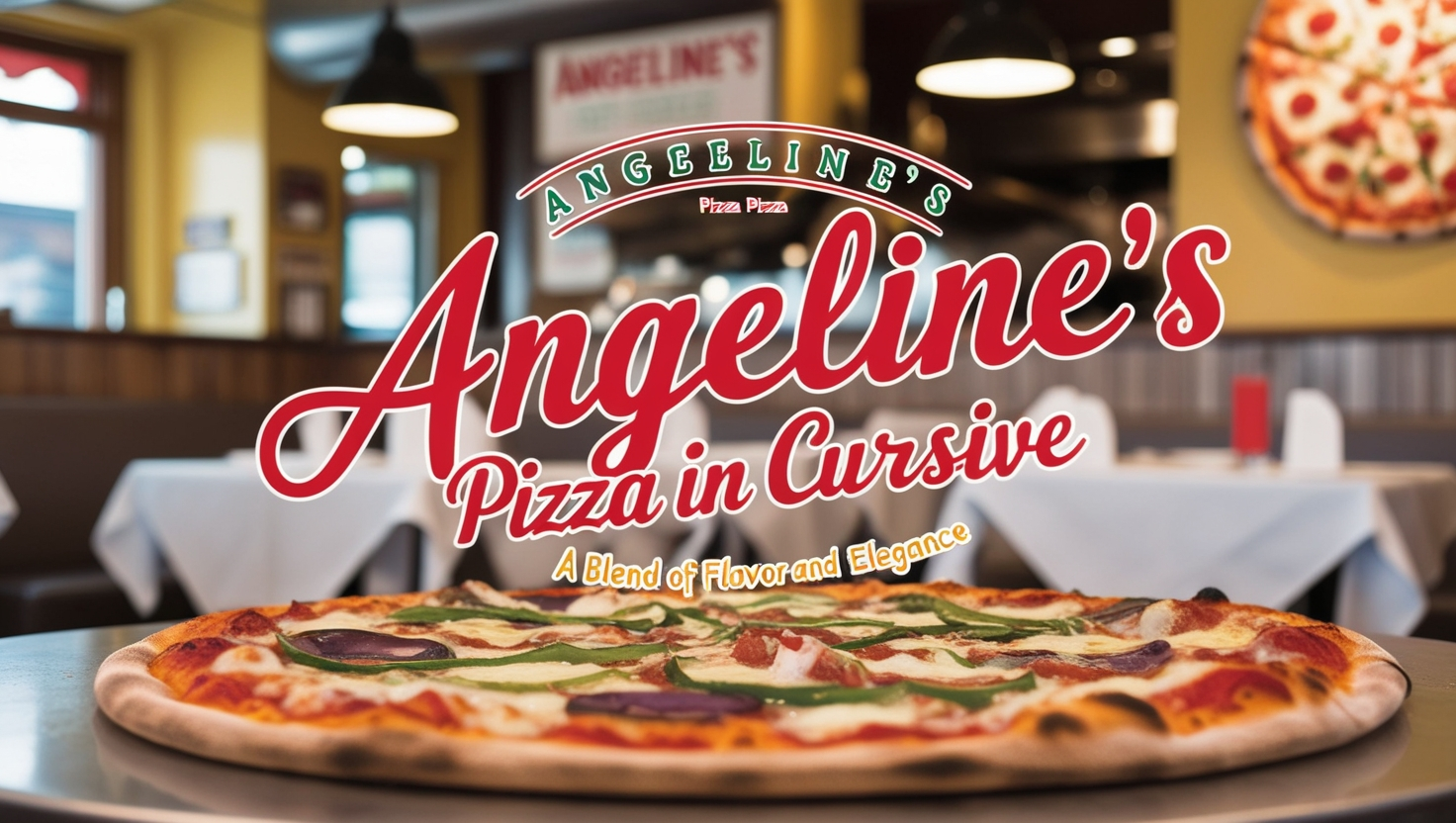 Angeline's Pizza in Cursive