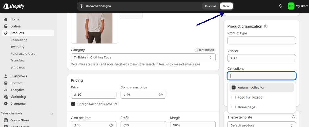 Add A Product To Existing Collections From Its Details Page on Shopify 4