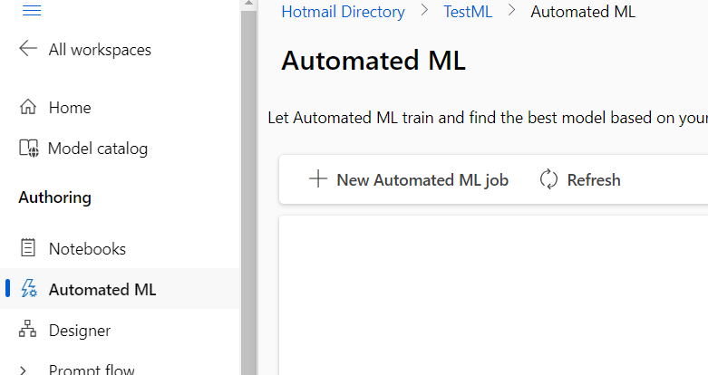 Create Automated ML