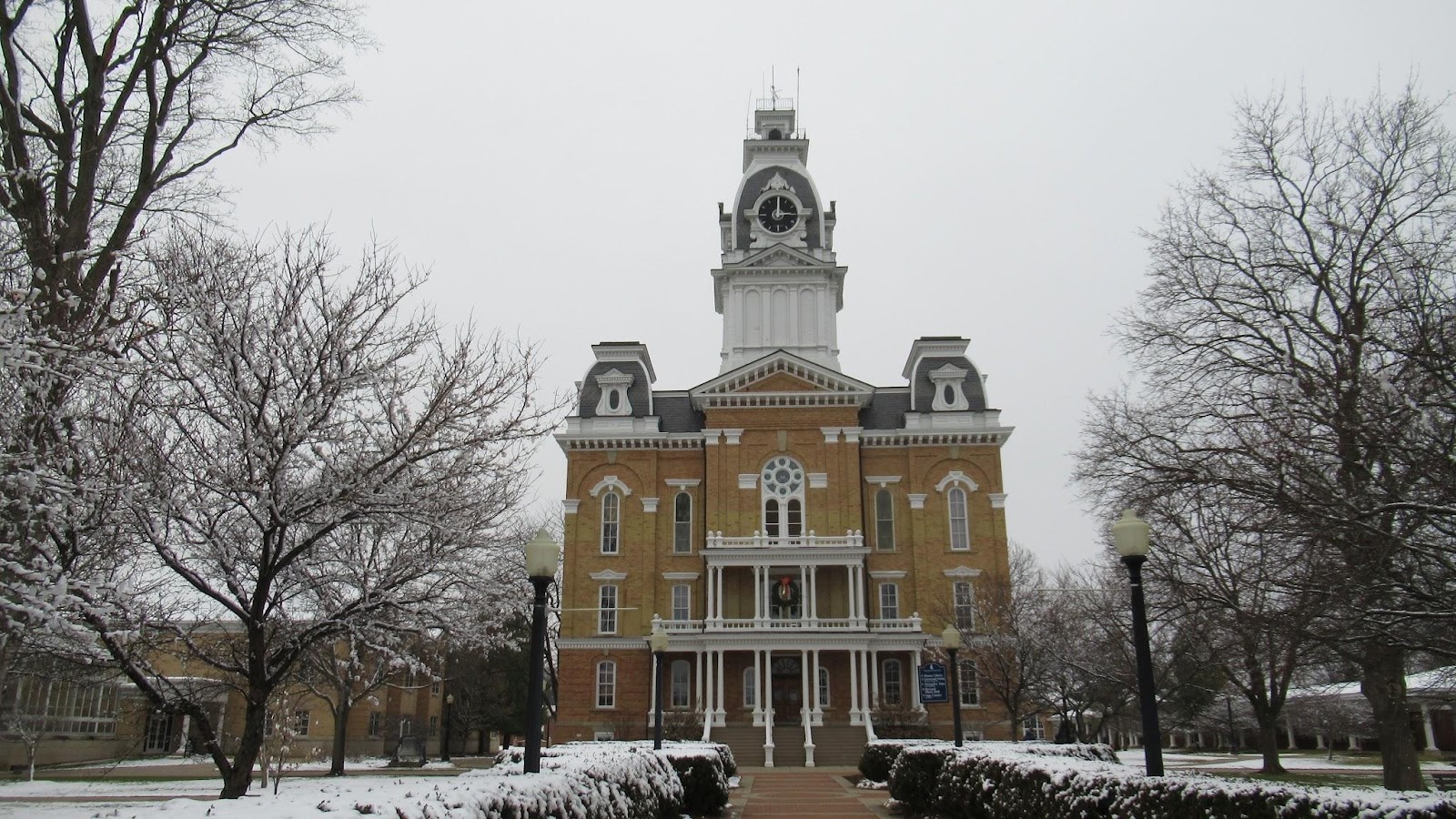 Central Hall at Hillsdale College in winter