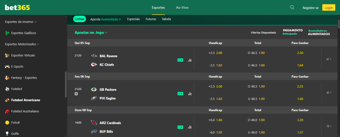 apostas nfl bet365