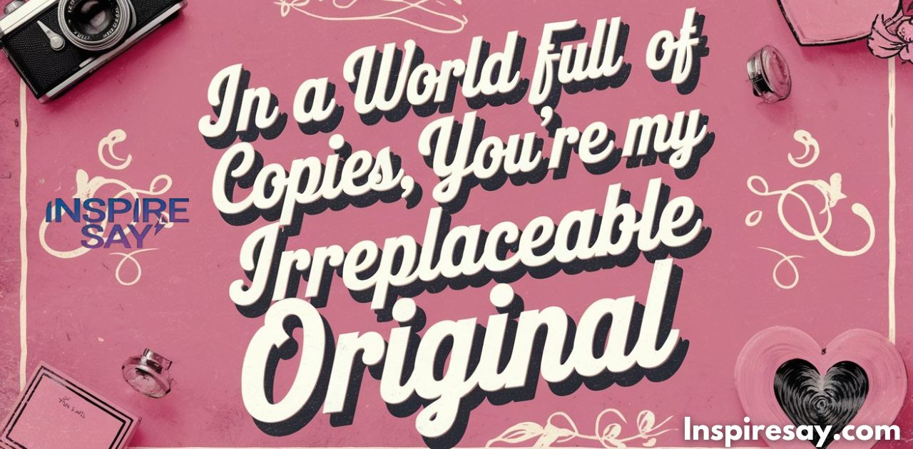 In a world full of copies, you're my irreplaceable original