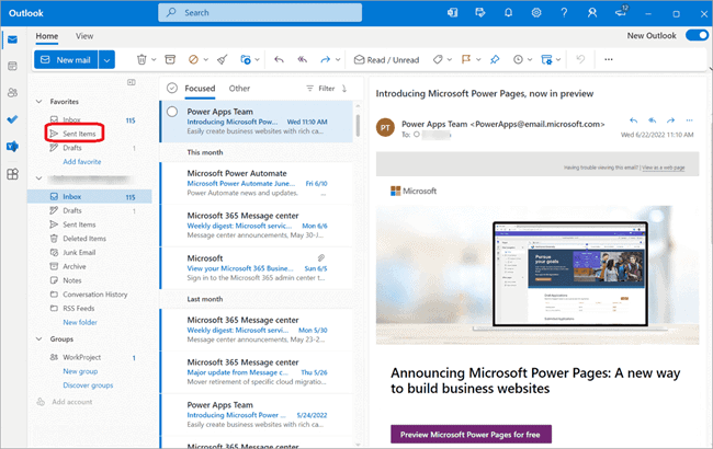 how to recall an email in outlook app