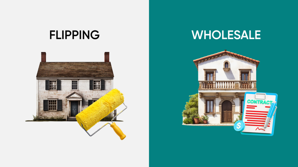 wholesale real estate vs flipping