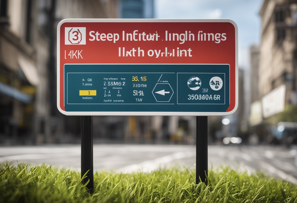 A graph showing a steep incline in link velocity, with a warning sign in the background