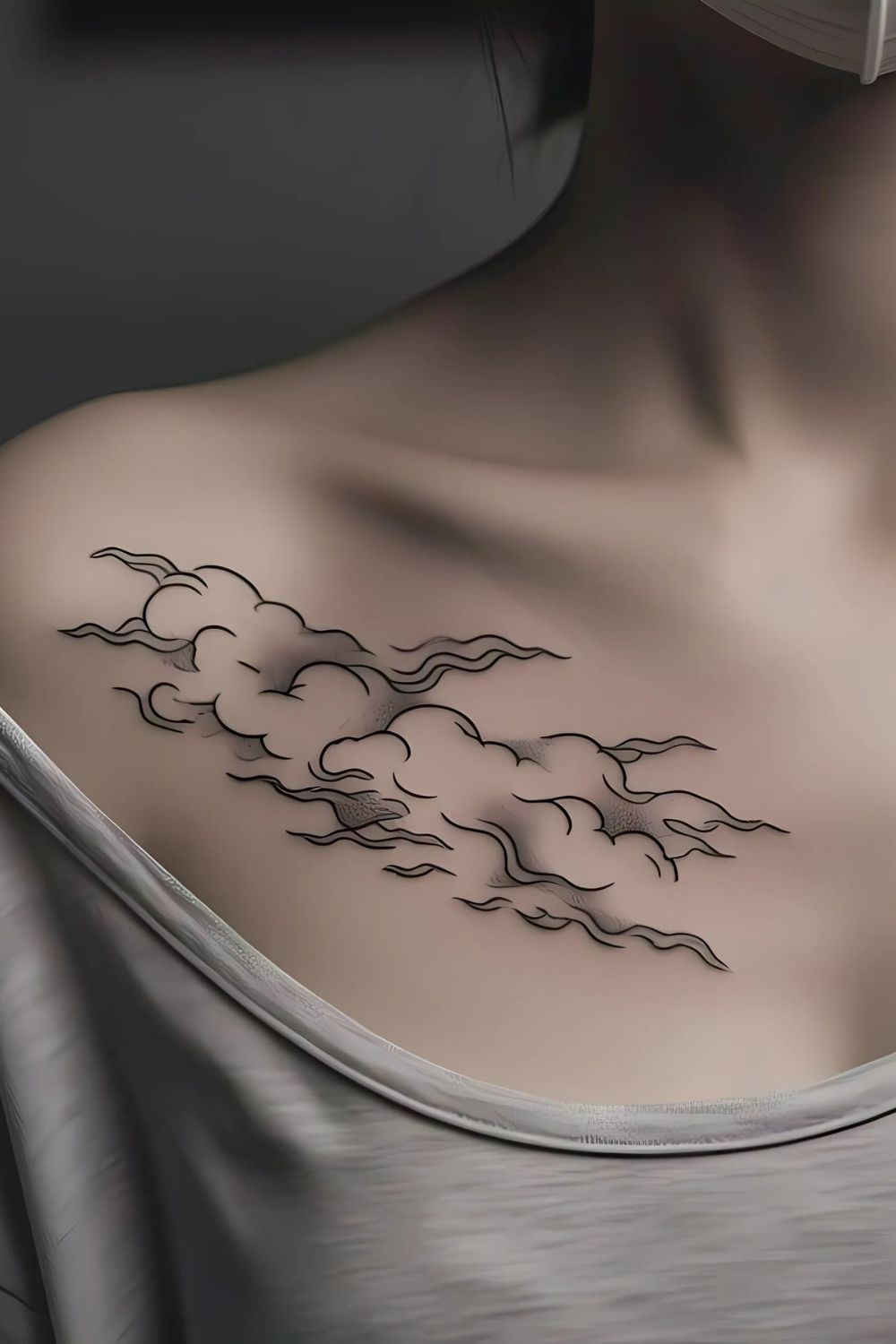 Japanese Cloud Tattoo Chest
