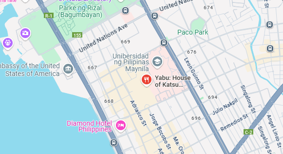 Map of the yabu philippines menu: