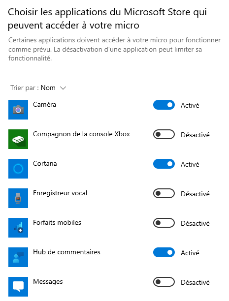 Autoriser les applications microsoft à accéder à votre micro