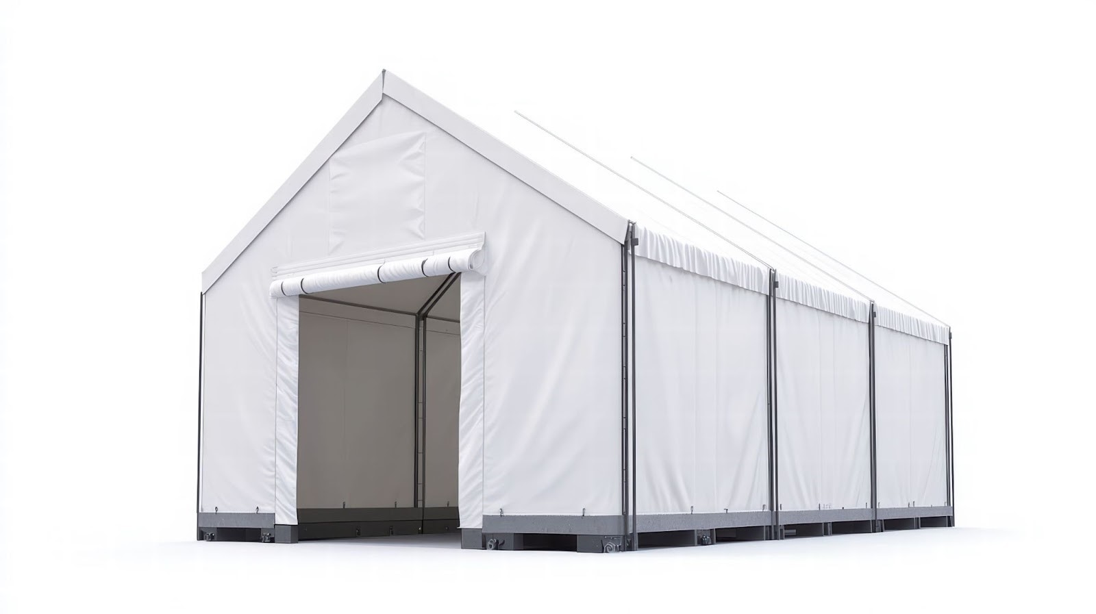 A large, sturdy event tent offers ample space for gatherings