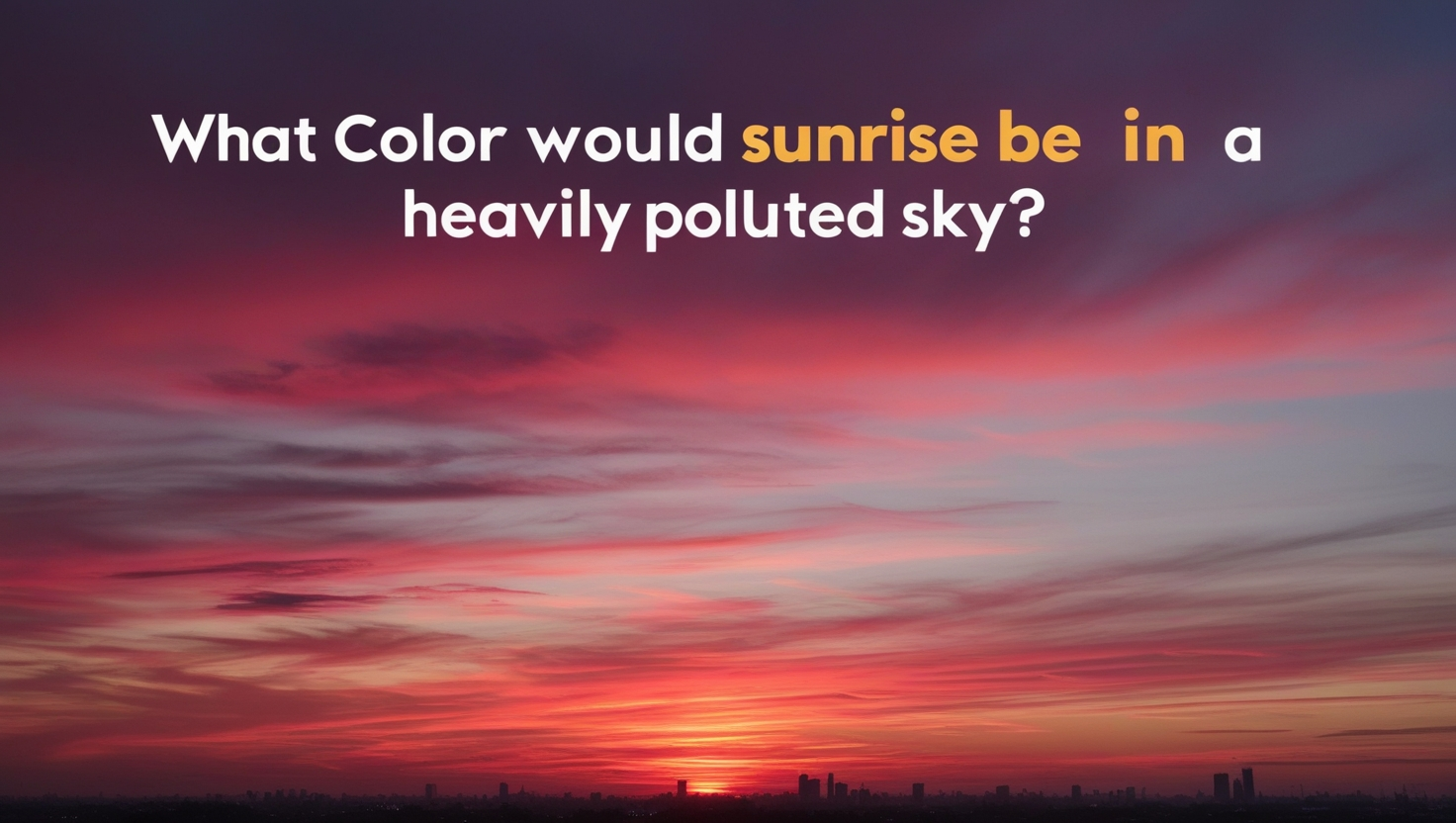 what color would sunrise be in a heavily poluted sky