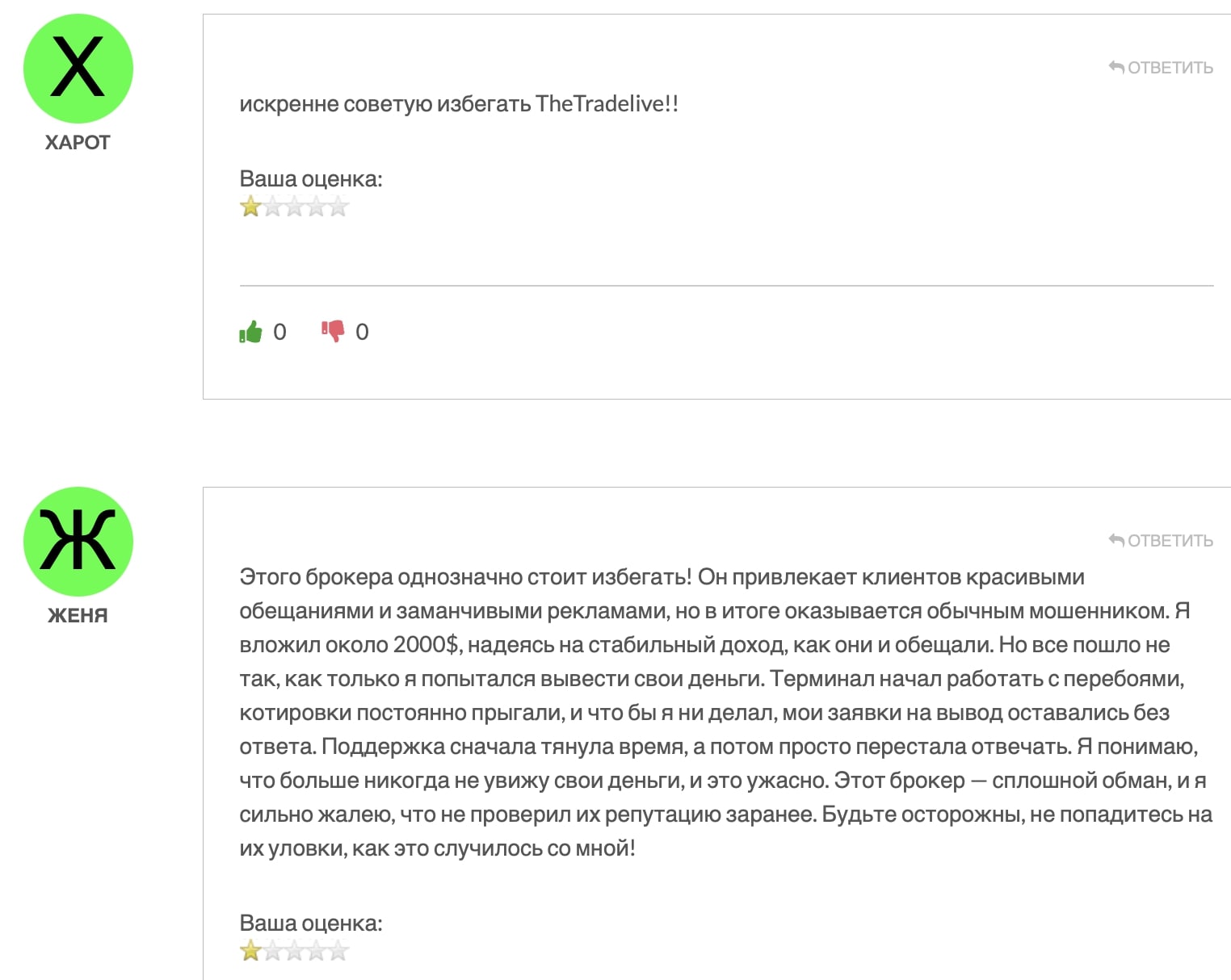 TheTradeLive: отзывы трейдеров о работе брокера