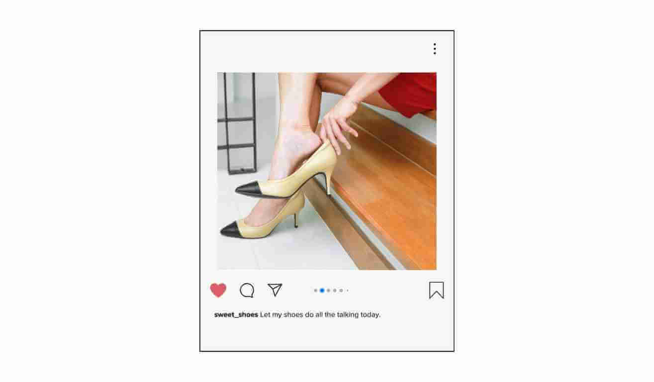 Shoe quotes for Instagram: seated lady putting on her heels 