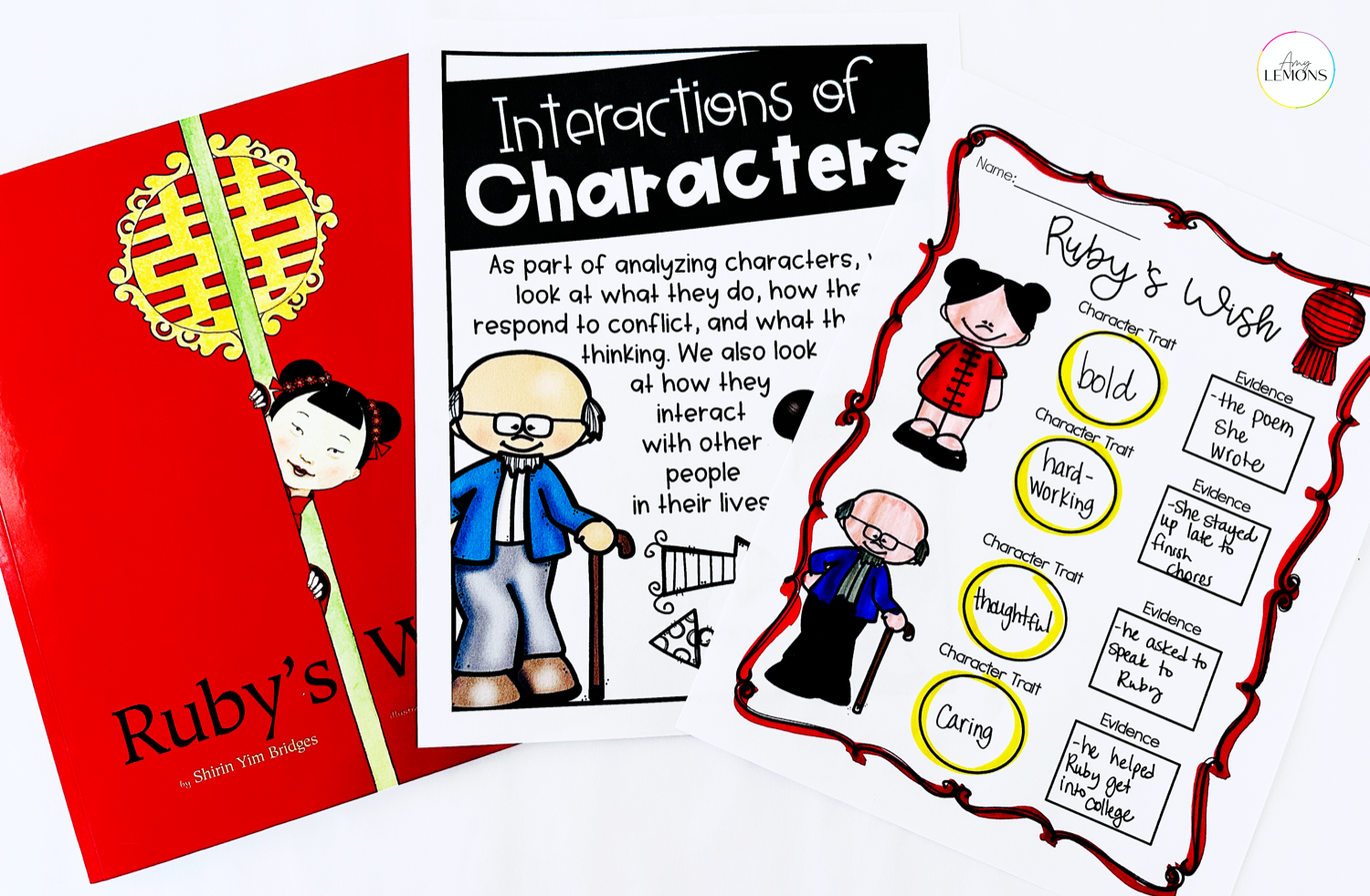 Ruby's Wish picture book with printable activities for reading comprehension