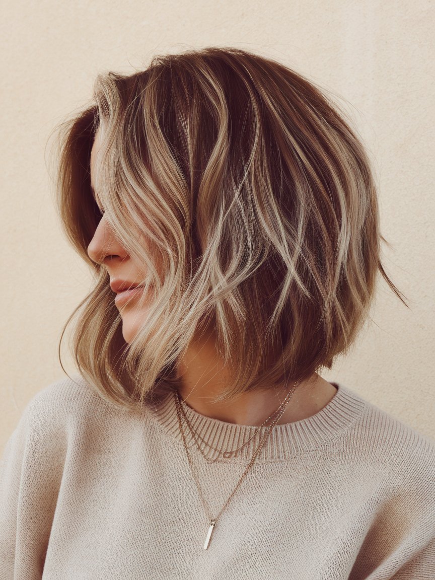 26. Textured Layered Bob