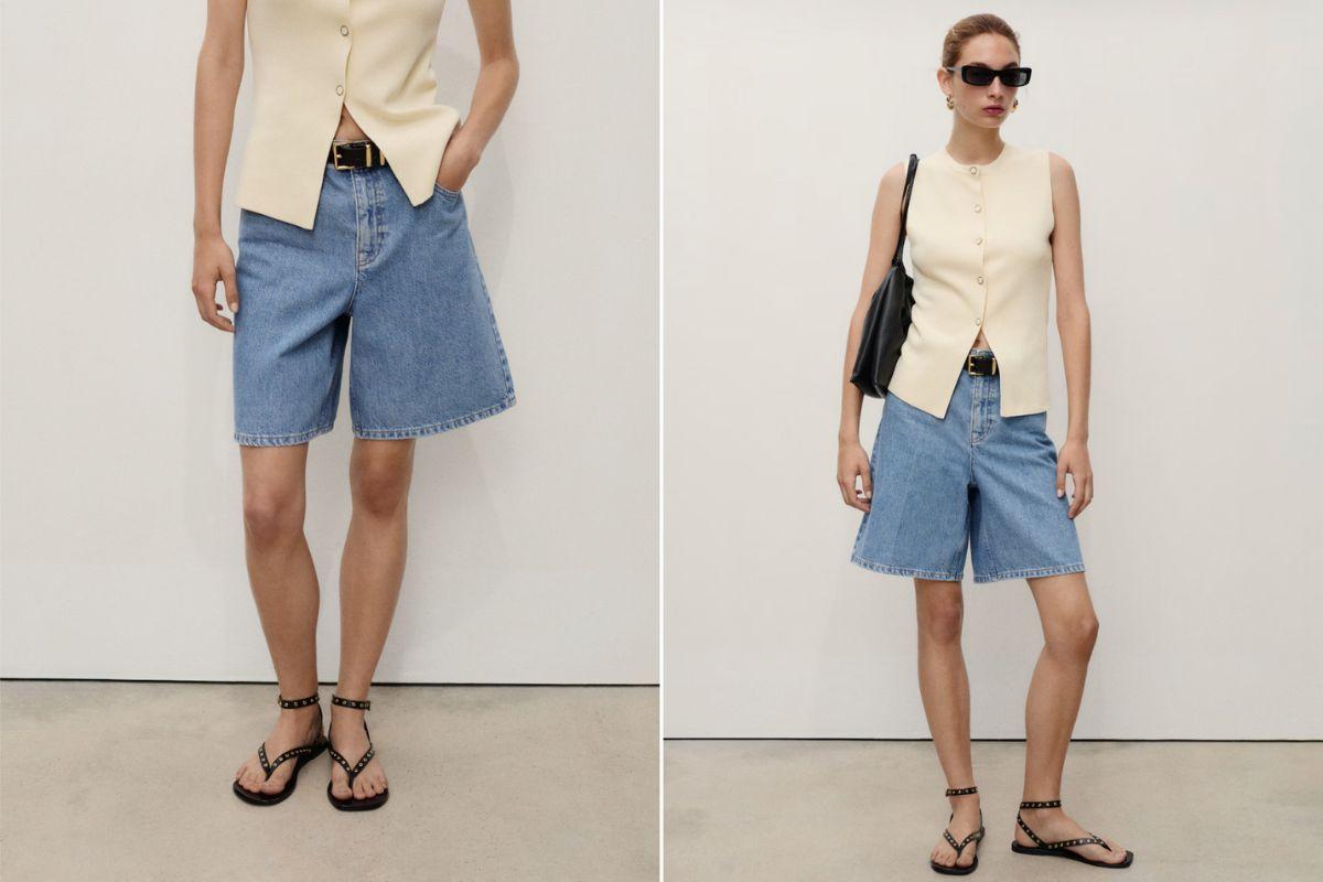 Bermuda en Jean Droit Taulle Haute