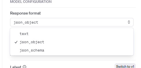 OpenAI model configuration