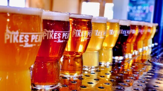 PIkes Peak Brewing glases with beer
