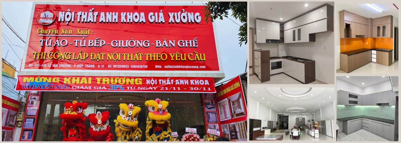 Nội thất Anh Khoa là đơn vị thiết kế thi công tủ bếp uy tín, chất lượng, bảo hành dài hạn