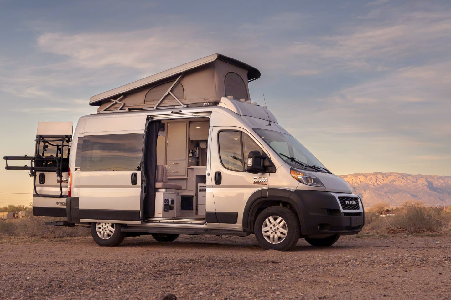 Solis campervan with pop up tent
