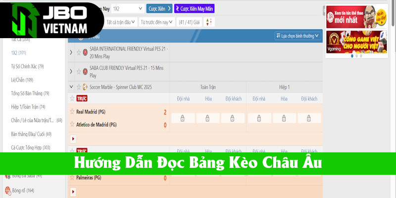 Hướng dẫn khách hàng mới đọc bảng kèo