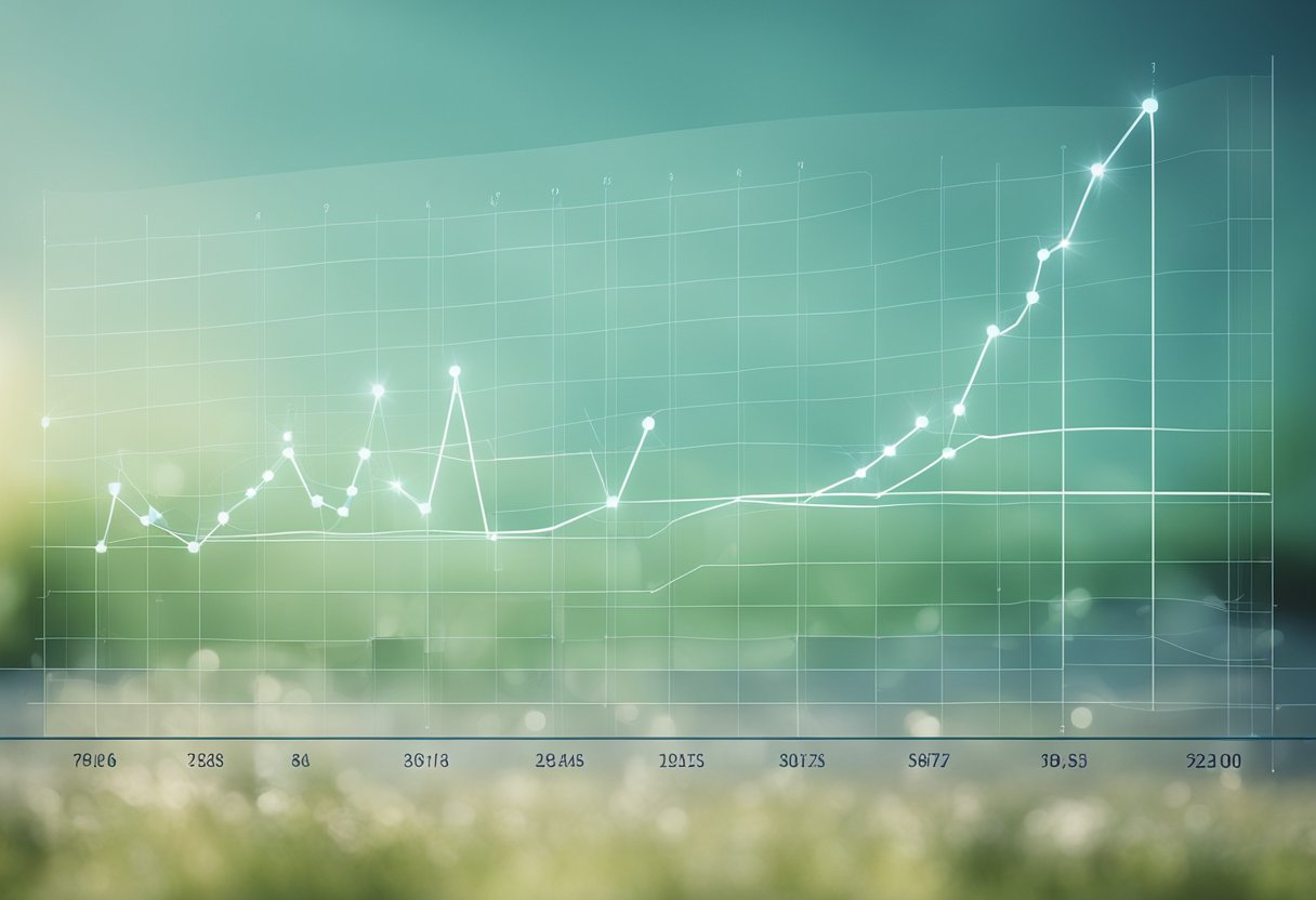A graph with a steep upward curve, representing the exponential growth of organic leads over a 90-day period for a startup