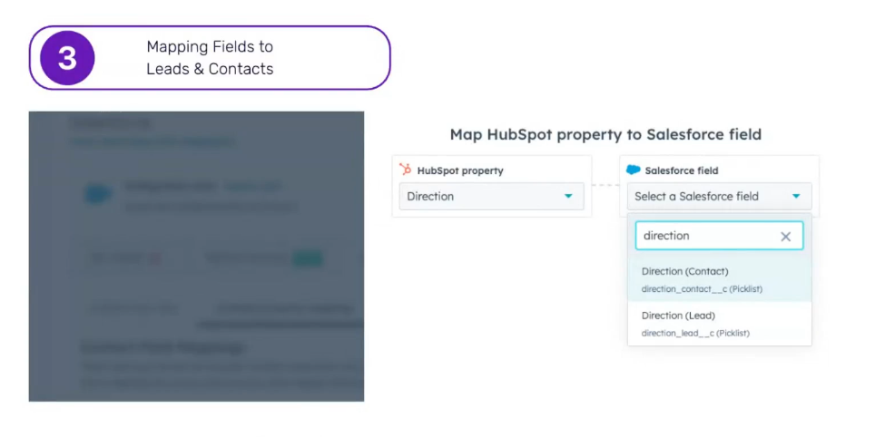 Map HubSpot property to Salesforce field (contact)