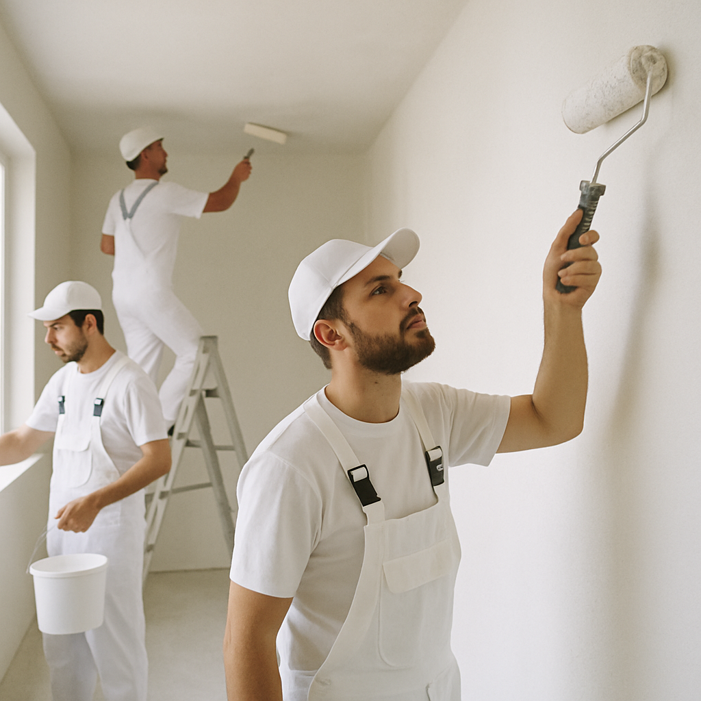 Professional painters at work