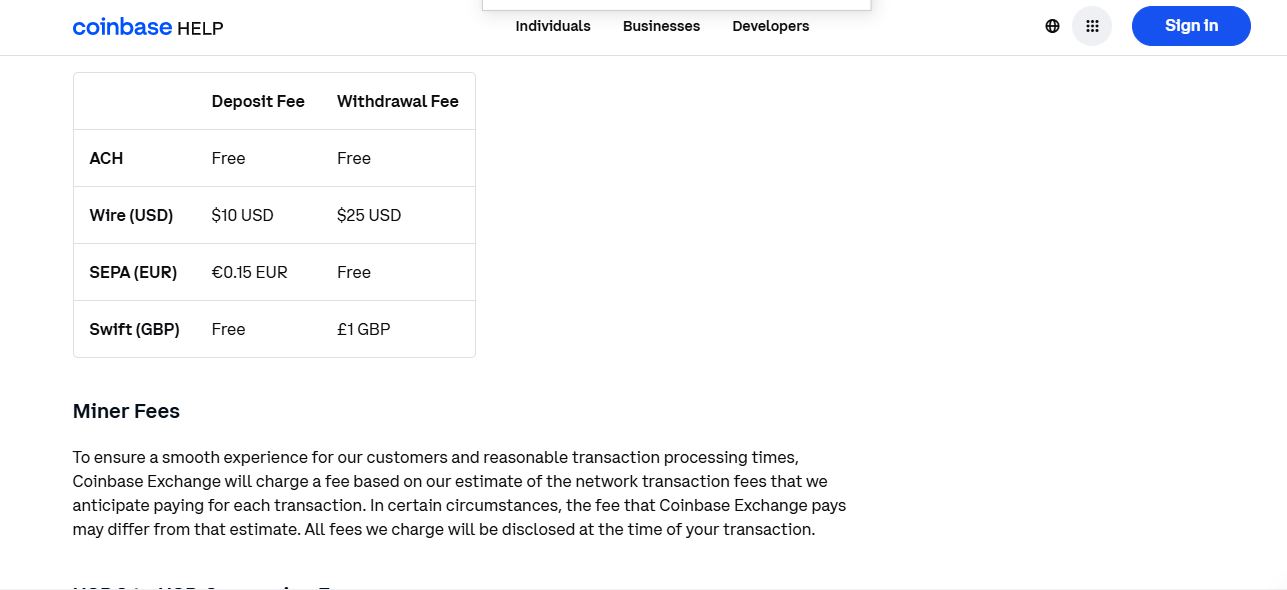 Coinbase interface