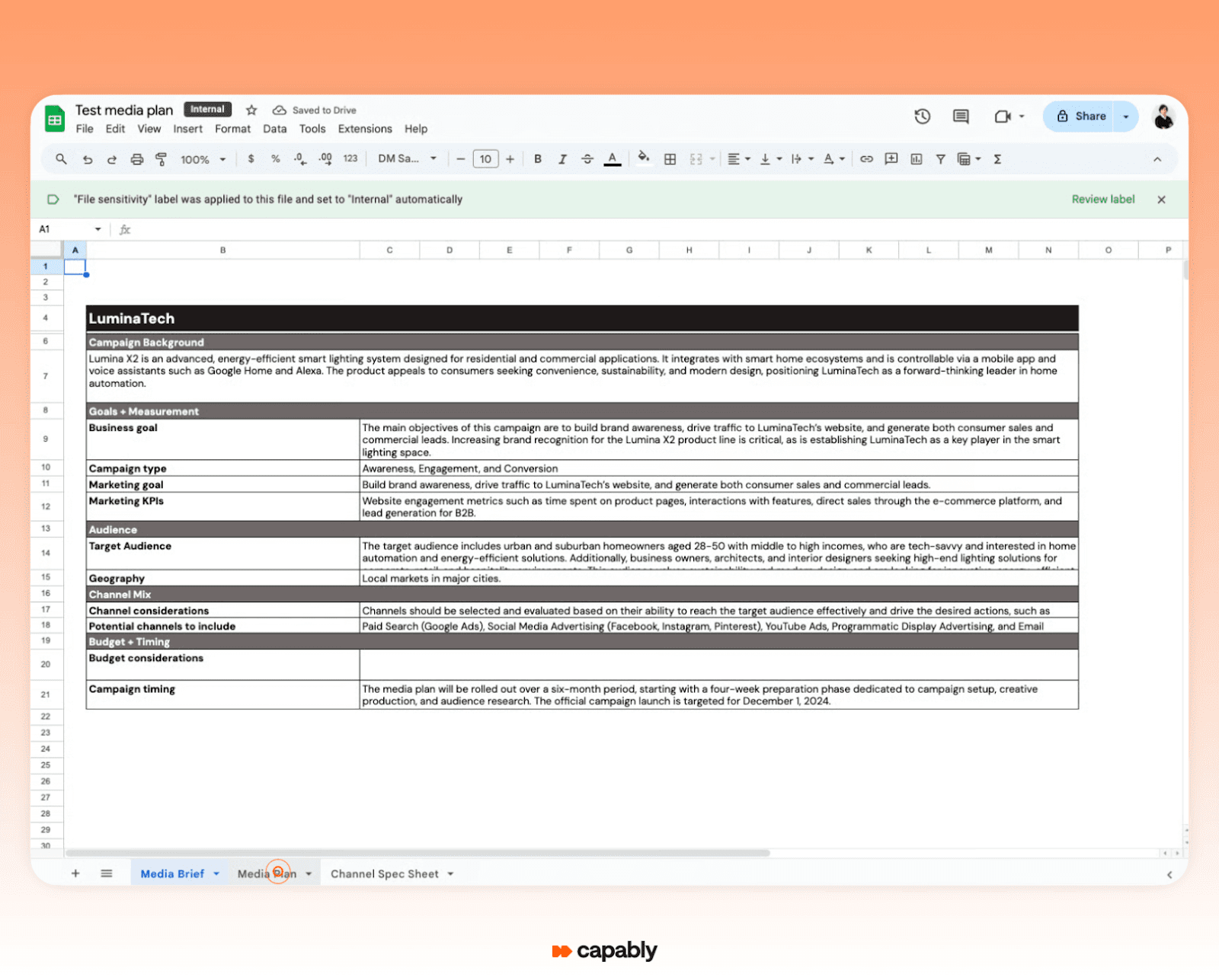 media plan structuring